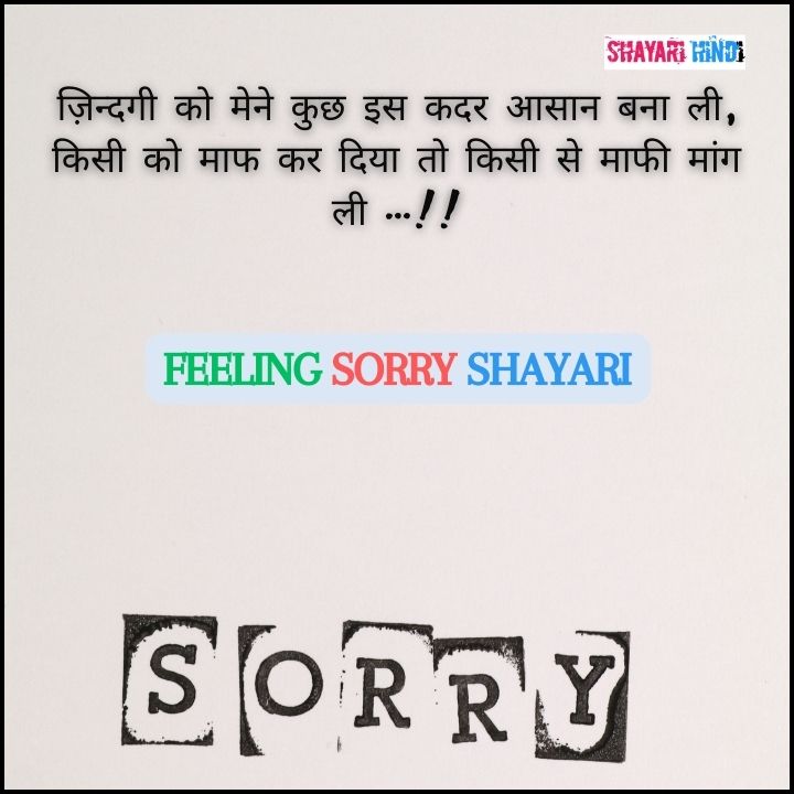 Feeling sorry shayari