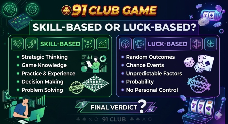 Is 91 Club Game Skill-Based or Luck-Based?